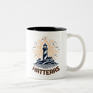 Caneca De Café Em Dois Tons Cabo Hatteras North Carolina Lighthouse Sunrise