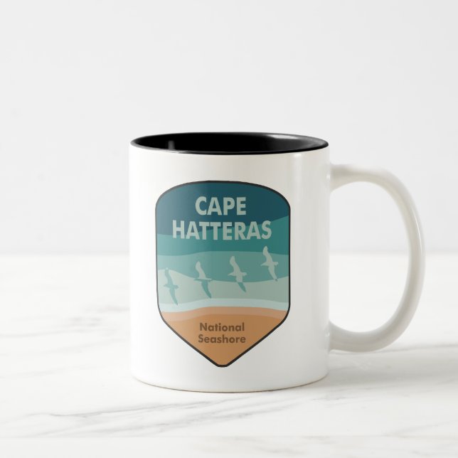 Caneca De Café Em Dois Tons Cabo Hatteras - Seagulhas do Mar (Direita)