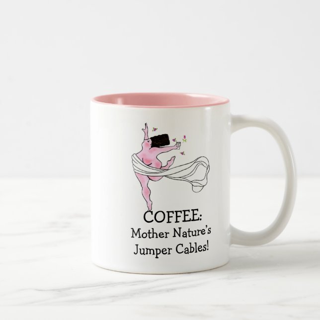 Caneca De Café Em Dois Tons Cabos de Jumper da Mãe Natureza! DIVA (Direita)