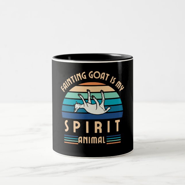 Caneca De Café Em Dois Tons Cabra Desmaiada é meu Animal Espiritual (Centro)