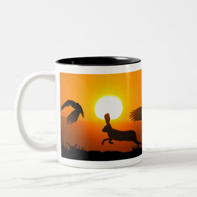 Caneca De Café Em Dois Tons Caça com Falcão-de-harris (Esquerda)