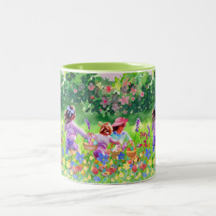 Caneca De Café Em Dois Tons Caça de Ovos de Páscoa