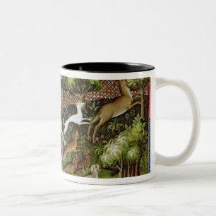 Caneca De Café Em Dois Tons Caça do veado, do Livre de la Chasse