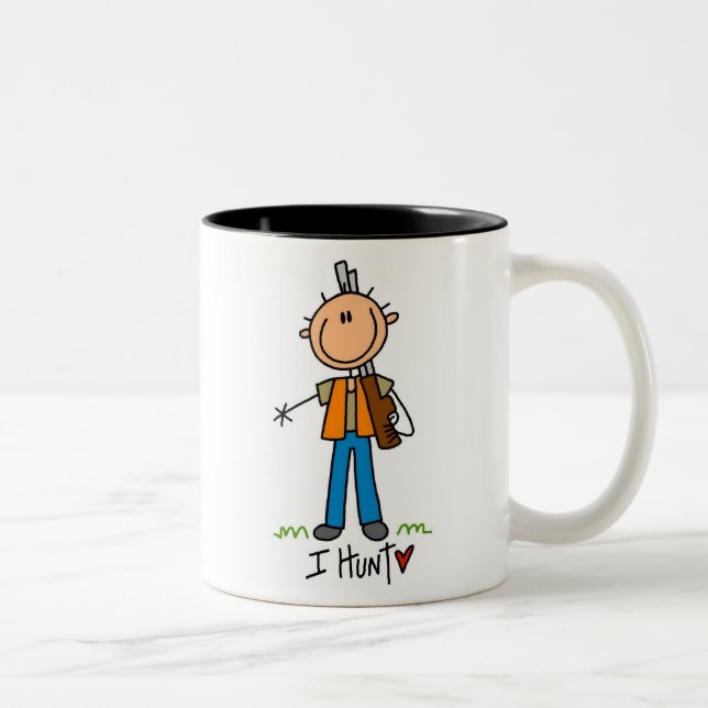 Caneca De Café Em Dois Tons Caçador de Boneco de Palito (Direita)
