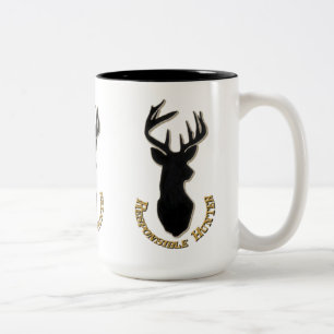 Caneca De Café Em Dois Tons Caçador Responsável Deer Pattern Mug