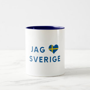 Caneca De Café Em Dois Tons Caças Sweden love Sverige älskar - j