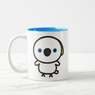Caneca De Café Em Dois Tons Cacatua de olhos azuis