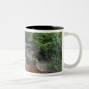 Caneca De Café Em Dois Tons Cachoeira, Parque Nacional Zion, Utah, EUA