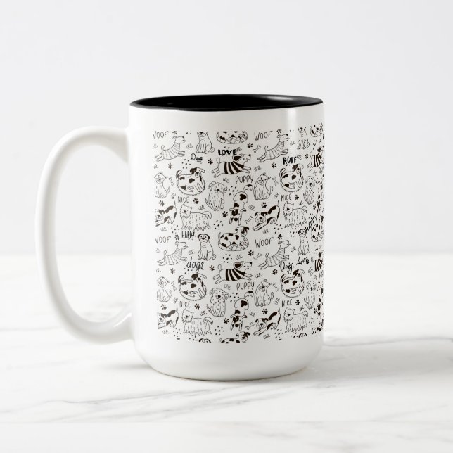 Caneca De Café Em Dois Tons Cachorro (Esquerda)
