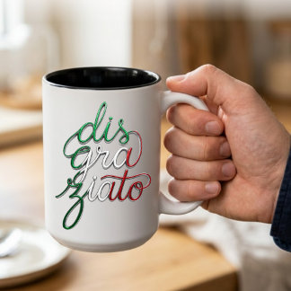 Caneca De Café Em Dois Tons Cachorro 3D Rótulo Italiano