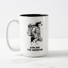 Caneca De Café Em Dois Tons Cachorro Aventureiro Dachshund Caminhante Casa É O