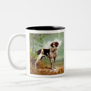 Caneca De Café Em Dois Tons Cachorro caçador com pássaro na boca