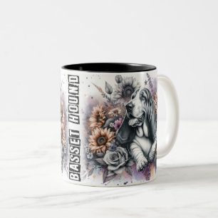Caneca De Café Em Dois Tons Cachorro Cachorro Bassett