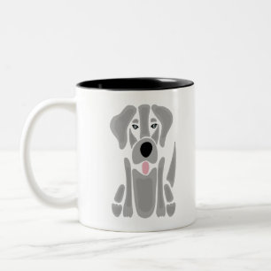 Caneca De Café Em Dois Tons Cachorro Cachorro-Pupado-Abstrato