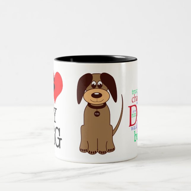 Caneca De Café Em Dois Tons Cachorro Castanho (Centro)