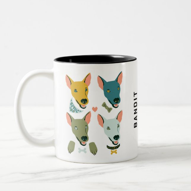 Caneca De Café Em Dois Tons Cachorro Chihuahua personalizável (Esquerda)
