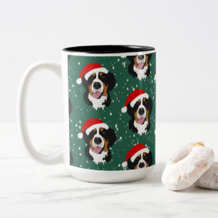 Caneca De Café Em Dois Tons Cachorro da Montanha Bernese de Natal
