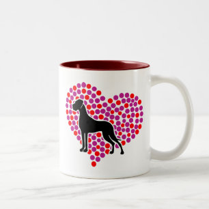 Caneca De Café Em Dois Tons Cachorro de Coração Dogue Alemão Amante Café de Du