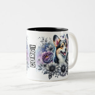 Caneca De Café Em Dois Tons Cachorro de Corgi