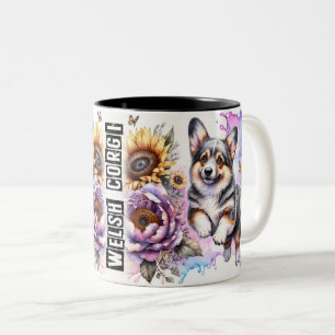 Caneca De Café Em Dois Tons Cachorro de Corgi Galês