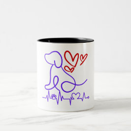 Caneca De Café Em Dois Tons Cachorro Dia de os namorados giro