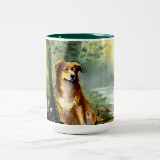 Caneca De Café Em Dois Tons Cachorro em Woods (Centro)