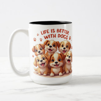 Caneca De Café Em Dois Tons Cachorro Engraçado Cachorro Borrão Dando Ideia Um 