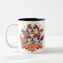 Caneca De Café Em Dois Tons Cachorro Engraçado Cachorro Dourado Dama presente 