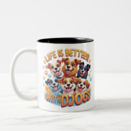 Caneca De Café Em Dois Tons Cachorro Engraçado Cachorro Passa Café Cute Cup Gi