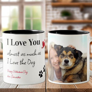 Caneca De Café Em Dois Tons Cachorro Engraçado Eu Te Amo Um Dia de os namorado