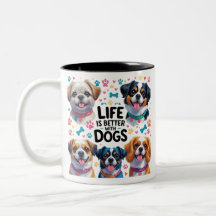 Cachorro Engraçado Sobe Design Pets Mug Wrap