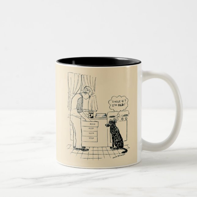 Caneca De Café Em Dois Tons Cachorro ficando velho (Direita)