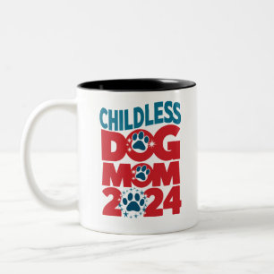Caneca De Café Em Dois Tons Cachorro Isolado Mãe Cachorro Dama Votando Cachorr