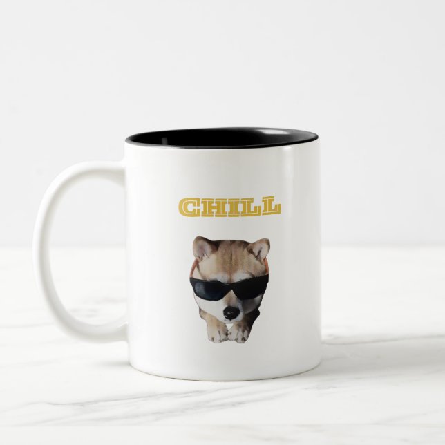 Caneca De Café Em Dois Tons Cachorro legal (Esquerda)