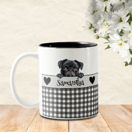 Caneca De Café Em Dois Tons Cachorro Mãe Aquarela Personalizada