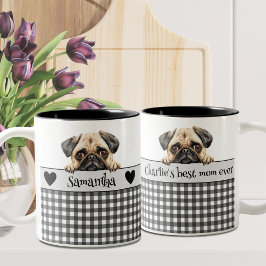 Caneca De Café Em Dois Tons Cachorro Mãe Aquarela Personalizada