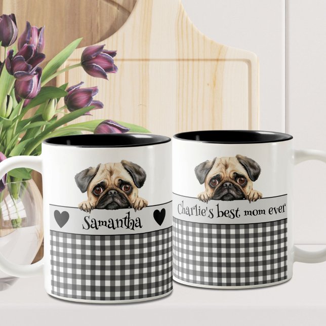 Caneca De Café Em Dois Tons Cachorro Mãe Aquarela Personalizada (Criador carregado)