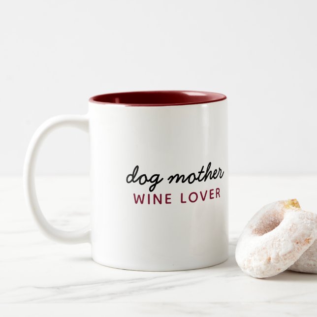 Caneca De Café Em Dois Tons Cachorro Mãe Engraçado Coffee Mug (Com Donut)