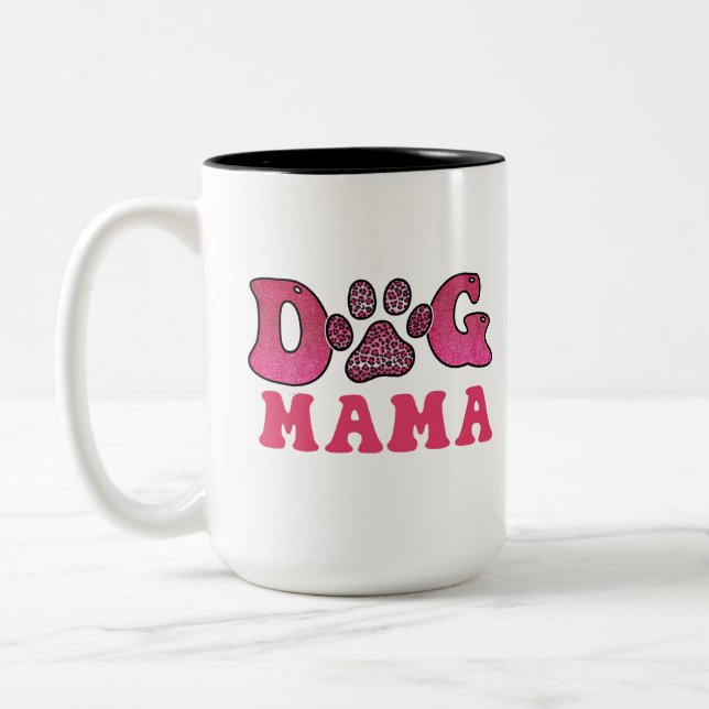Caneca De Café Em Dois Tons Cachorro Mama-Pet-Engraçado (Esquerda)