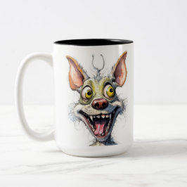 Caneca De Café Em Dois Tons Cachorro Monstro Engraçado: Chuckling Chihuahua