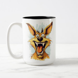Caneca De Café Em Dois Tons Cachorro Monstro Engraçado: Homem Osso