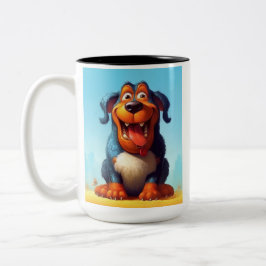 Caneca De Café Em Dois Tons Cachorro Monstro Engraçado: Slobbering Sasquatch