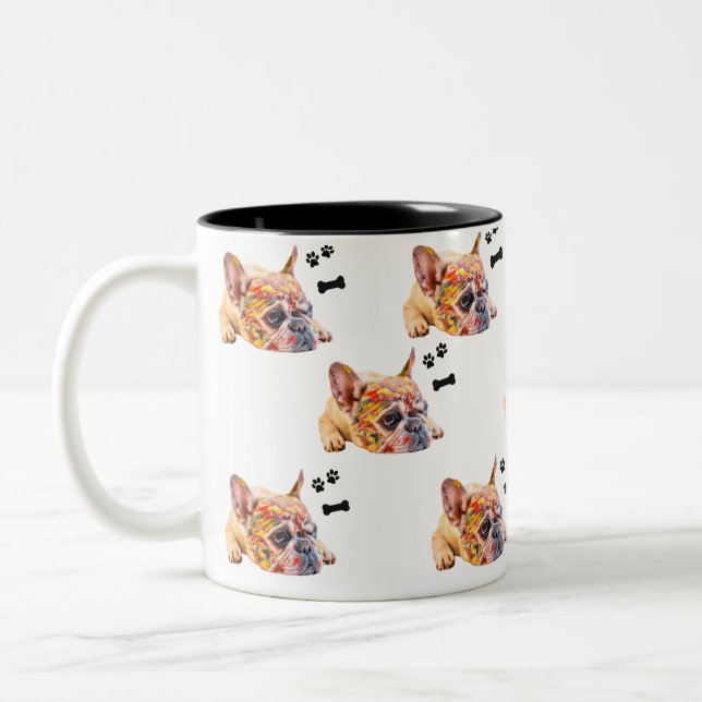 Caneca De Café Em Dois Tons Cachorro Personalizado, Pet Mug Personalizado, Cac (Esquerda)