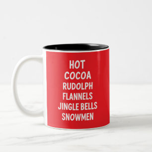 Caneca De Café Em Dois Tons Cachorro Quente Rudolph Flanela Sinos de Natal Pap