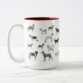 Caneca De Café Em Dois Tons Cachorro Raça Mug