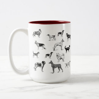 Caneca De Café Em Dois Tons Cachorro Raça Mug
