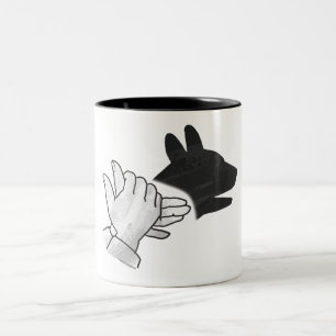 Caneca De Café Em Dois Tons Cachorro Silhouette Mão
