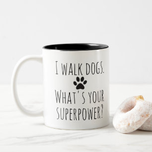 Caneca De Café Em Dois Tons Cachorros Andadores Tipografia Negra Ousada Divert