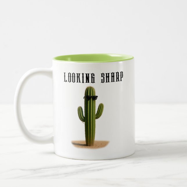 Caneca De Café Em Dois Tons Cacto com Óculos Escuros Looking Sharp - ELGIS (Esquerda)