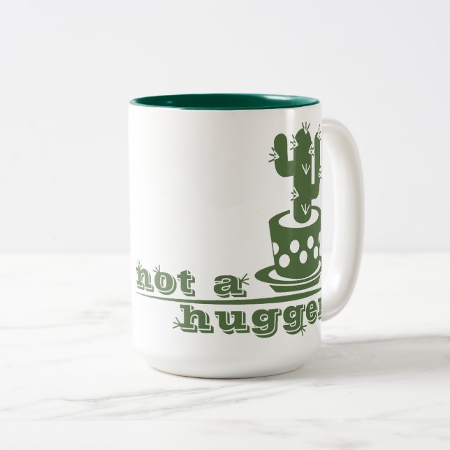 Caneca De Café Em Dois Tons Cactos não é um cacto engraçado (Frente Esquerda)